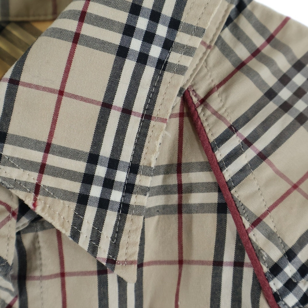 BURBERRY BLUE LABEL(バーバリーブルーレーベル) 刺繍 チェック 長袖シャツ ベージュ レディース FE575-536-43