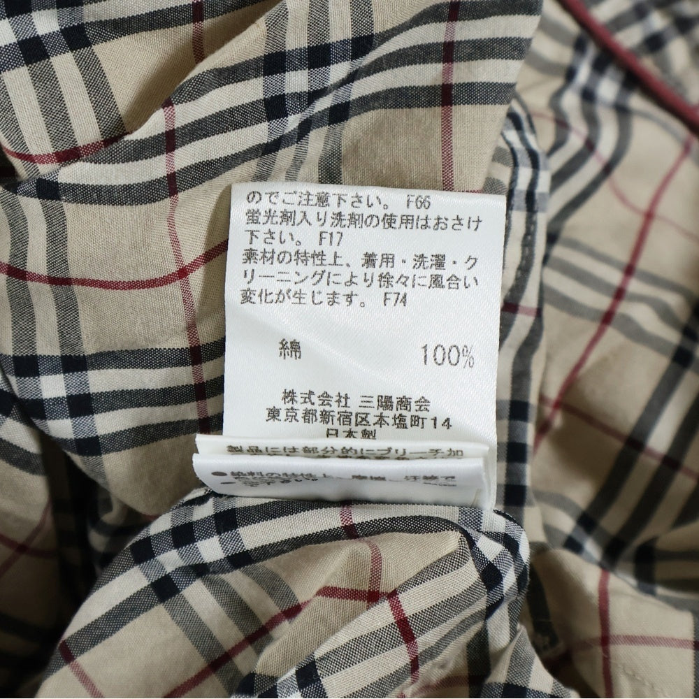 BURBERRY BLUE LABEL(バーバリーブルーレーベル) 刺繍 チェック 長袖シャツ ベージュ レディース FE575-536-43