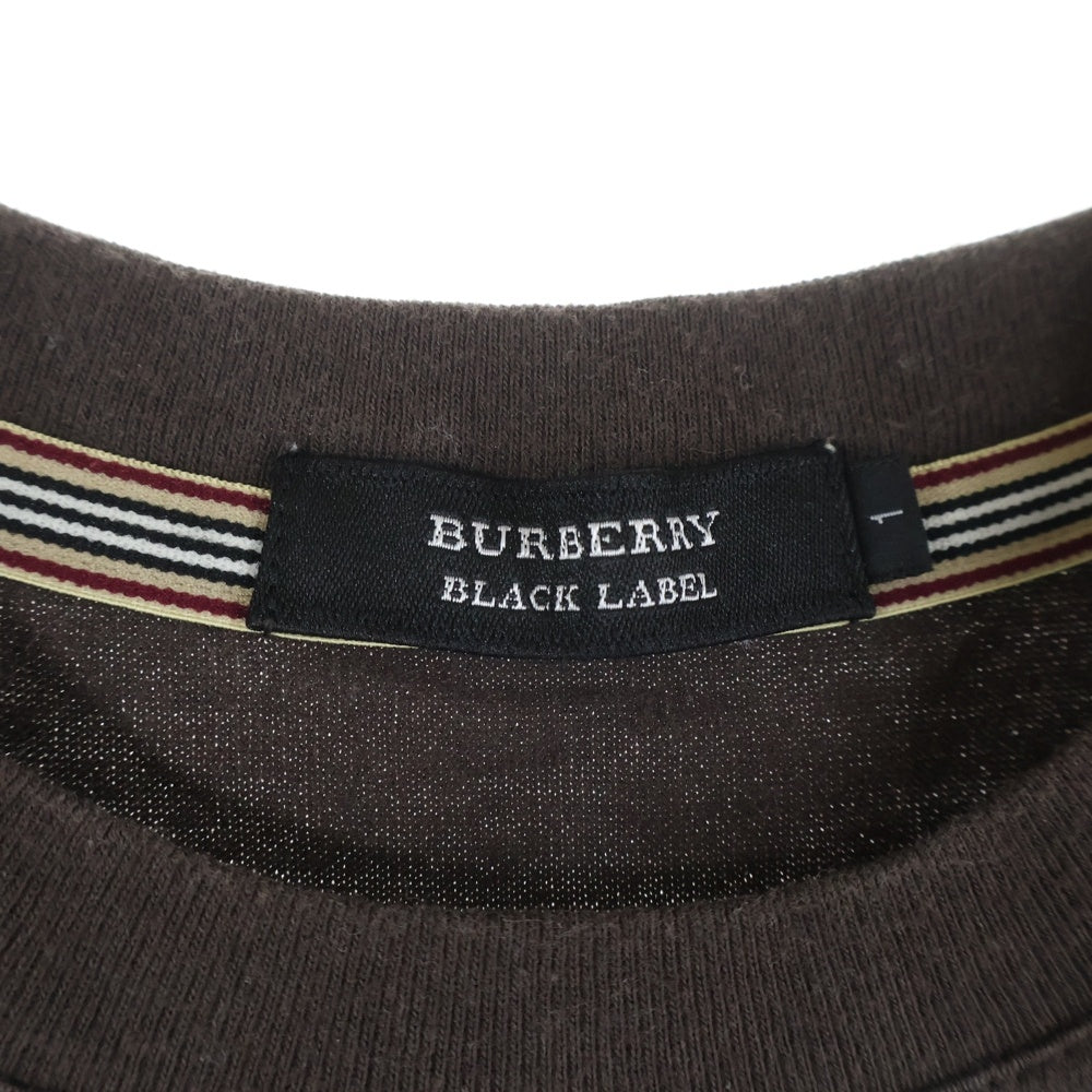 BURBERRY BLACK LABEL(バーバリー ブラックレーベル) ロゴプリント クルーネック 半袖Tシャツ ブラウン レディース BMV50-226-57