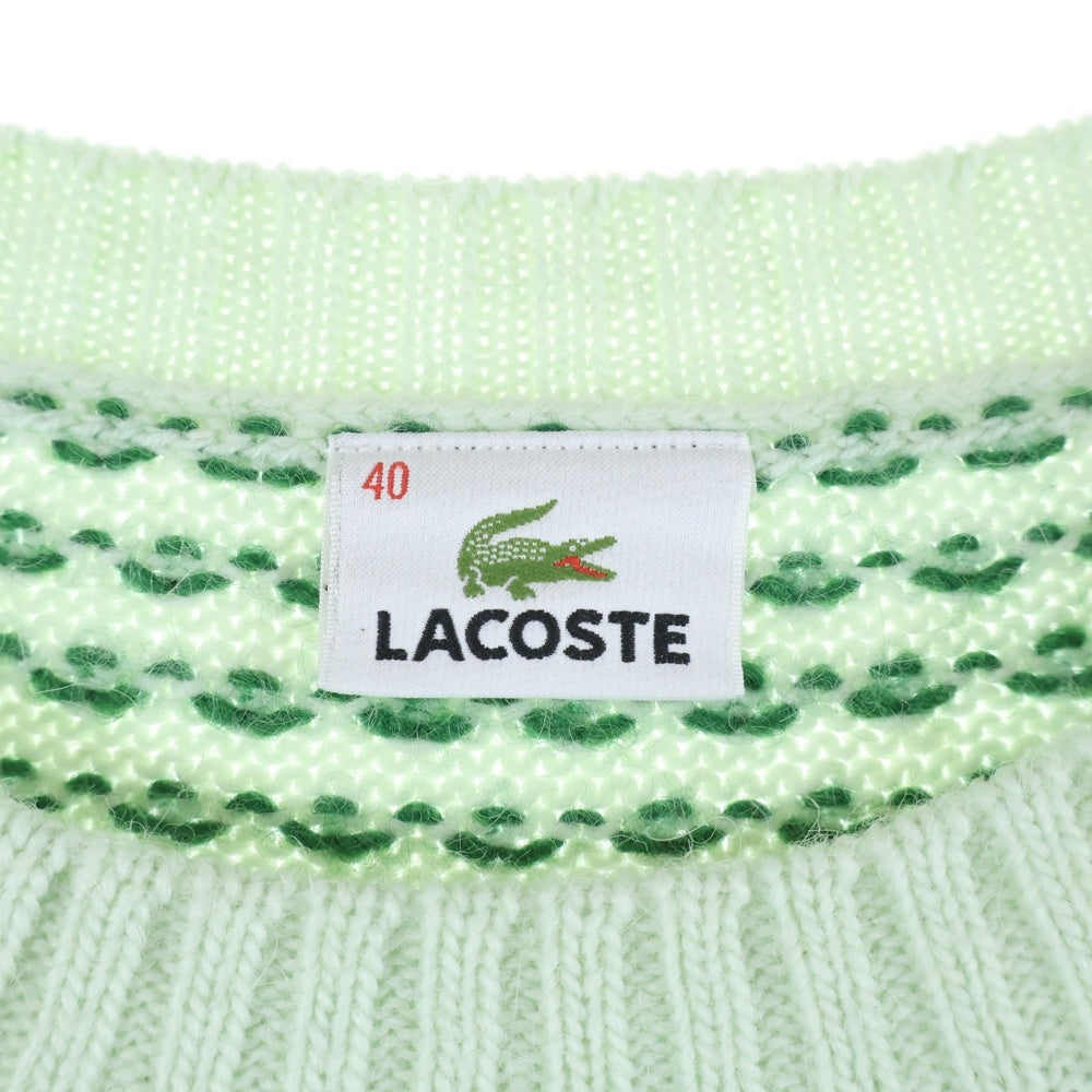 LACOSTE(ラコステ) アルパカ混 ワッペン クルーネック ニットセーター グリーン AF400S
