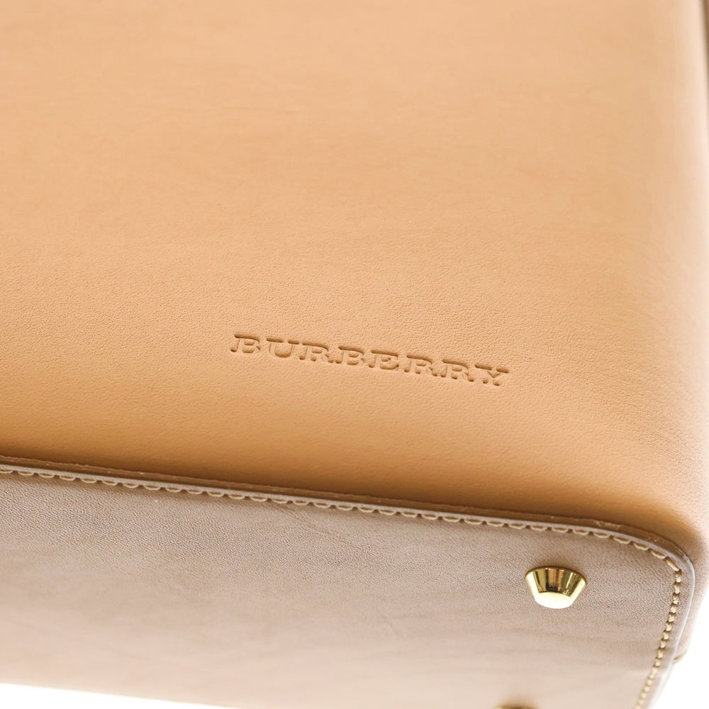 BURBERRY(バーバリー) ロゴ型押し レザー ショルダーバッグ ベージュ