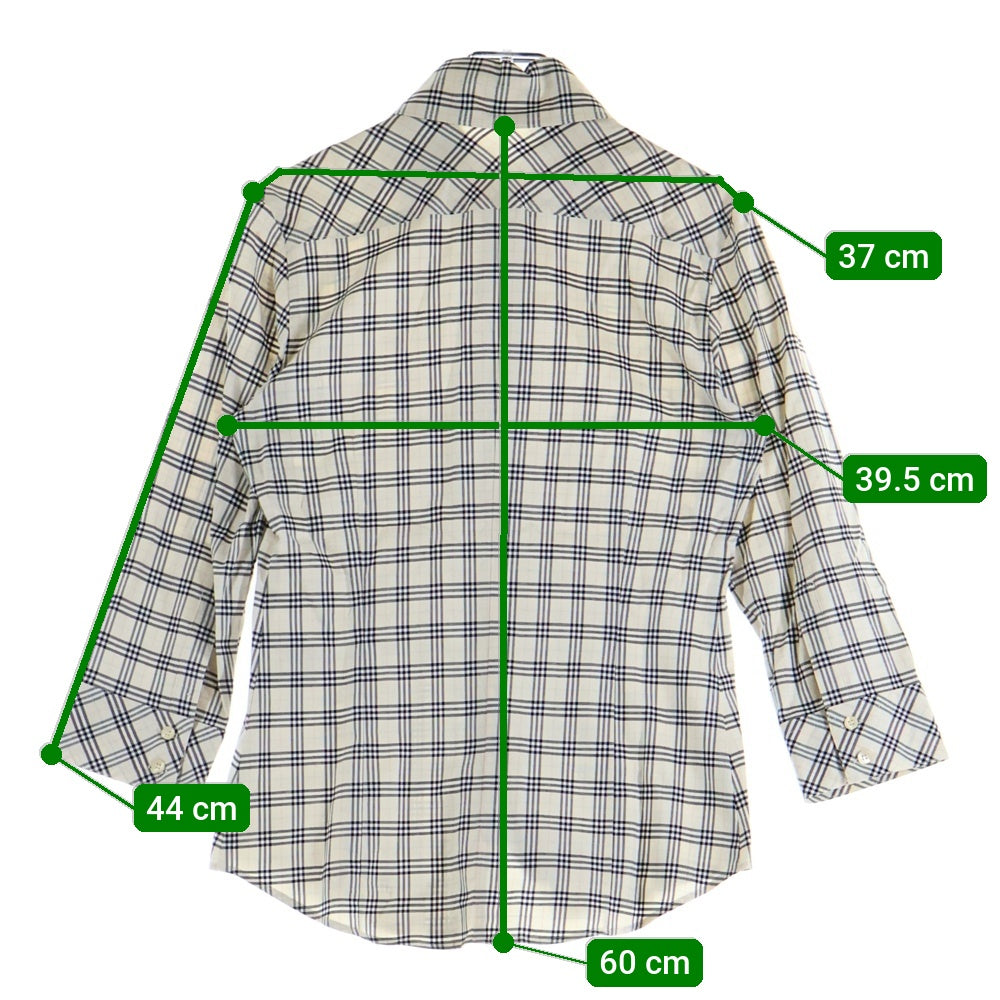 BURBERRY BLUE LABEL(バーバリーブルーレーベル) 刺繍 チェック 長袖シャツ ベージュ レディース FEF03-170-03