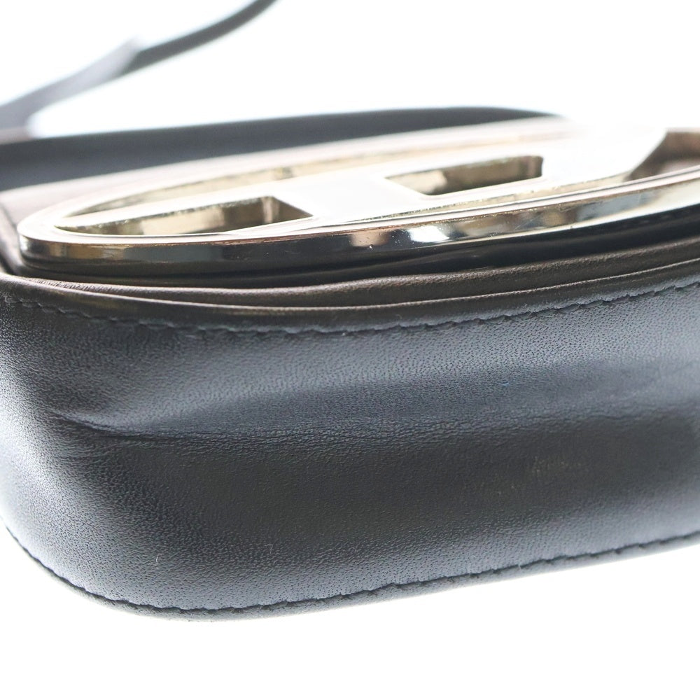 DIESEL(ディーゼル) 1DR XS ワンダー X08709 PR818 ロゴ レザー ショルダーバッグ ブラック レディース