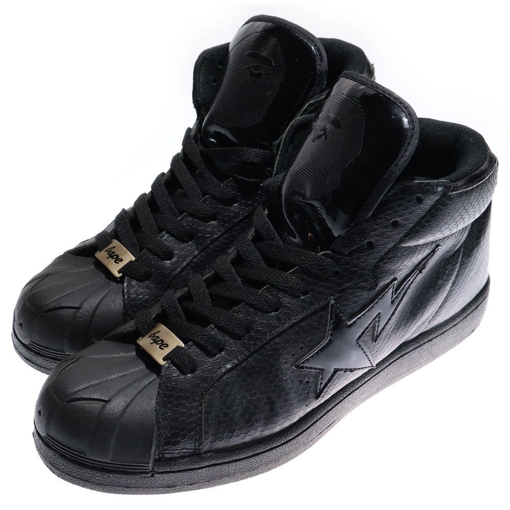 A BATHING APE(アベイシングエイプ) FOOTSOLDIER フットソルジャー べイプスタ ミッドカットスニーカー US9.5/27.5cm ブラック