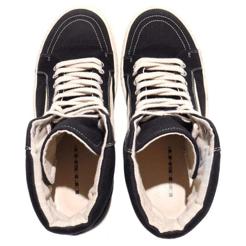 Rick Owens DRKSHDW(リックオウエンス ダークシャドウ) PORTERVILLE HIGH SNEAKS DU02D2810 ヴィンテージ キャンバスハイカットスニーカー ブラック