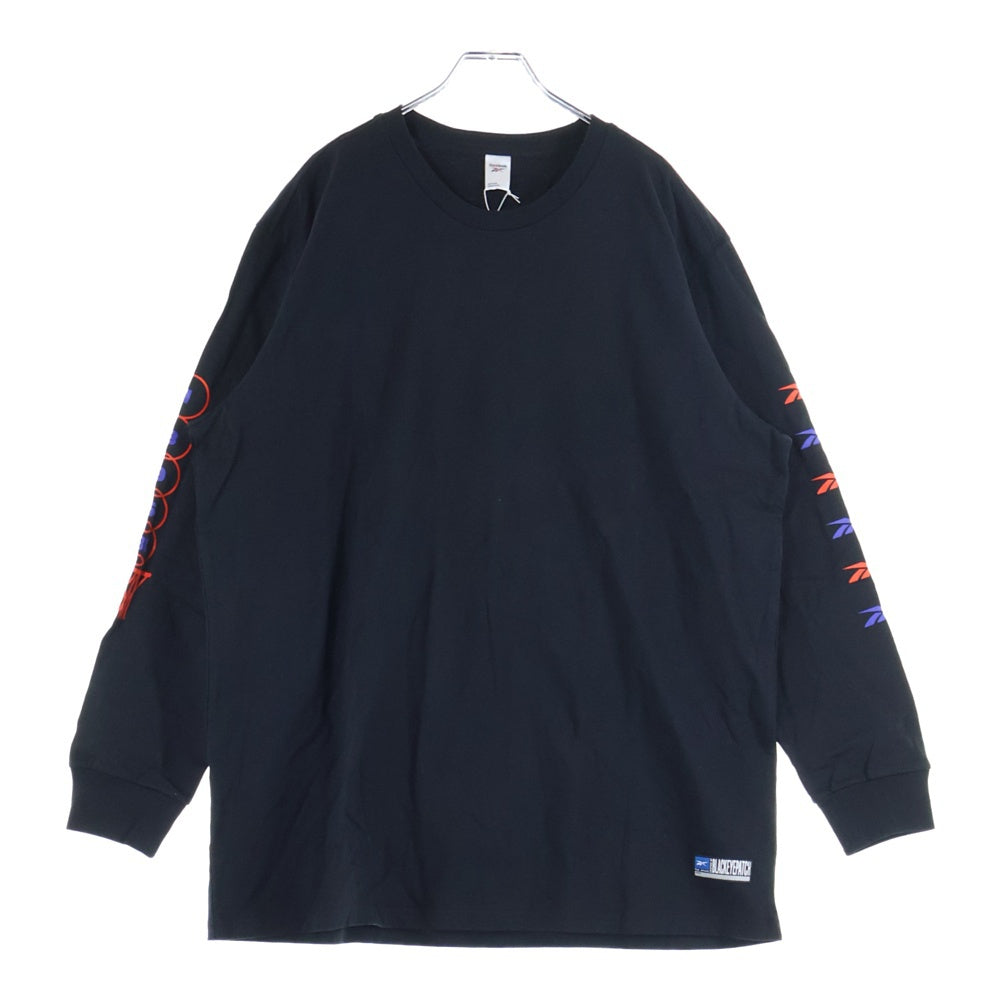 Reebok(リーボック) ×Black Eye Patch ×ブラックアイパッチ フロントプリント HI0474 長袖Tシャツ ブラック