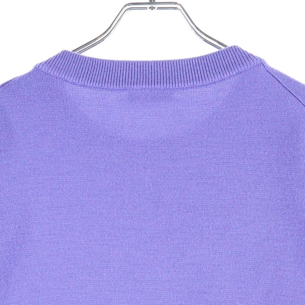 DIOR(ディオール) 21SS CDロゴ 素材切替サイドジップニットセーター ナイロン ウール パープル/ブラック