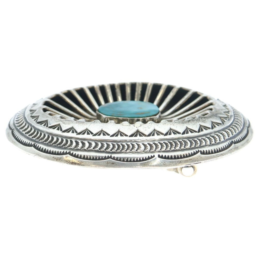 INDIAN JEWELRY(インディアンジュエリー) CARSON.B作 NAVAJO ナバホ ターコイズベルトバックル ブルー/シルバー