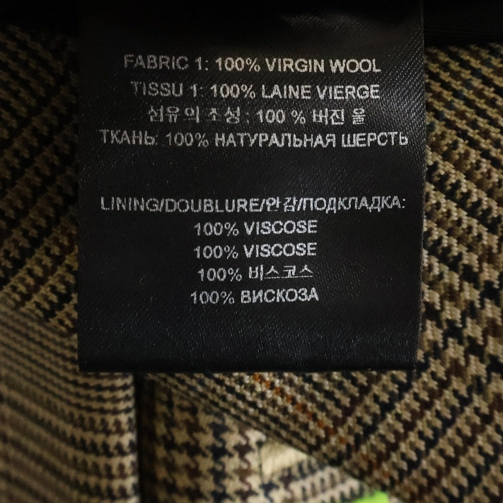 VETEMENTS(ヴェトモン) 21AW Brown Patterned Blazer チェック柄テーラードジャケット UA52JA900C ベージュ