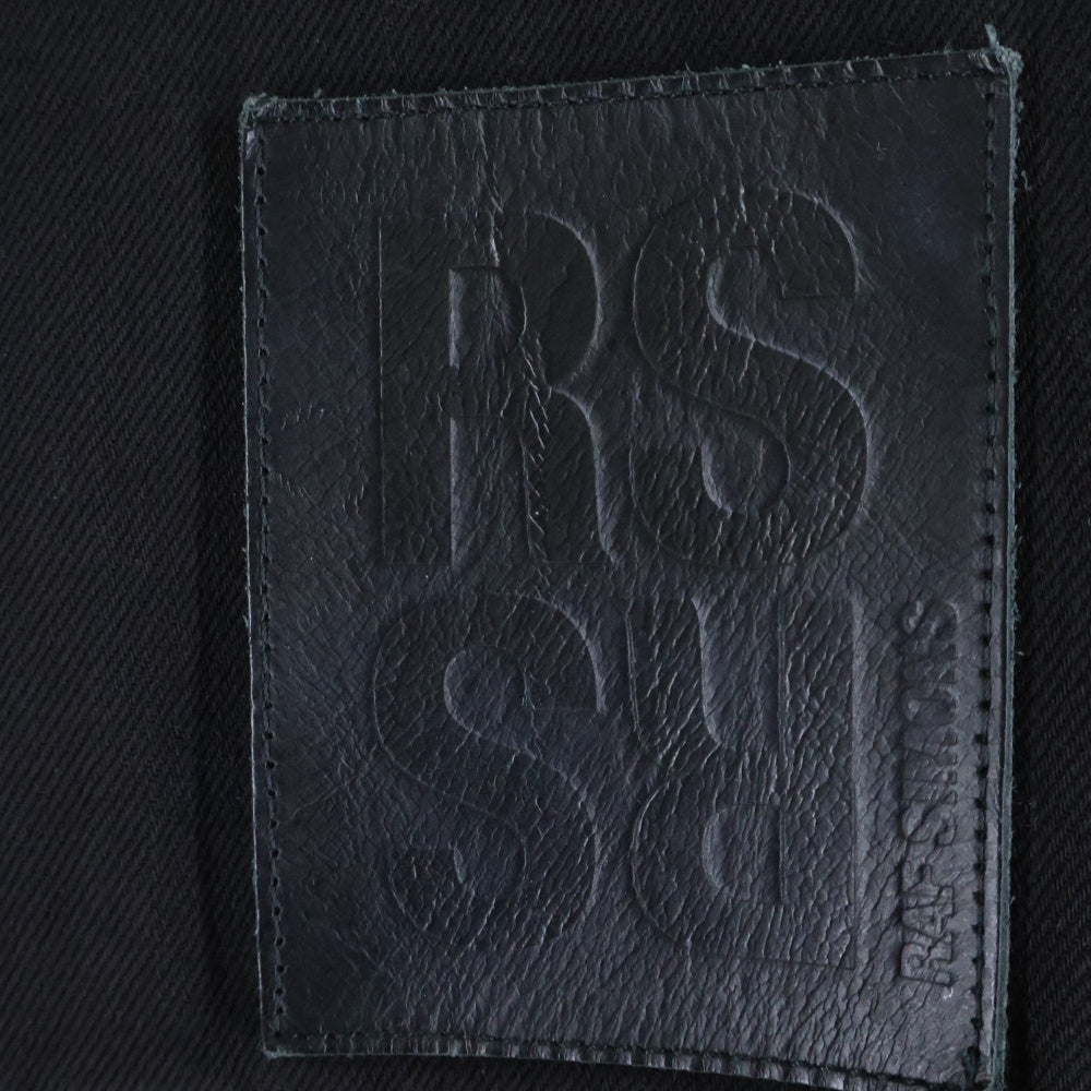 RAF SIMONS(ラフシモンズ) Big fit jacket with leather fringes and studs レザーフリンジ&スタッズ デニムジャケット 231-725 ブラック