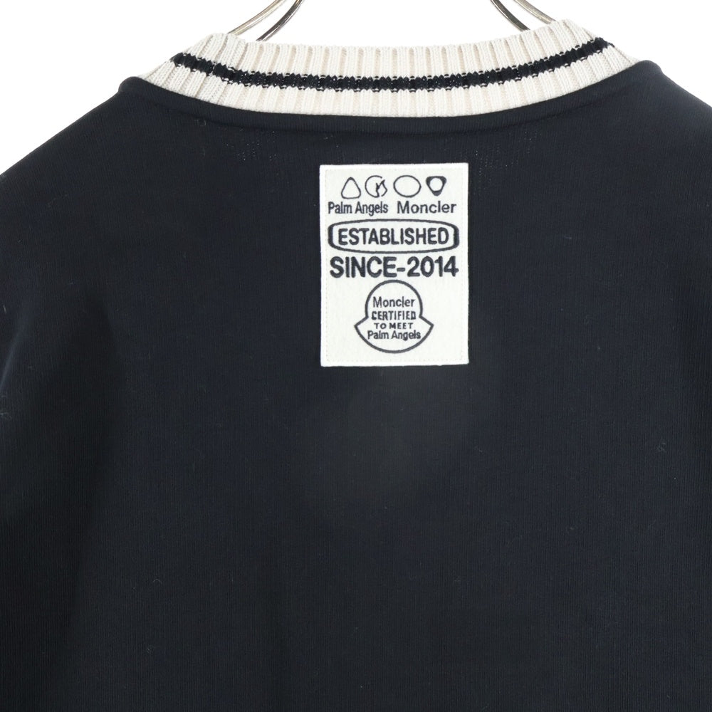 MONCLER(モンクレール) ×Palm Angels J209L8G00002 899V4 ×パームエンジェルス アップリケフロント刺繍スウェット トレーナー ブラック