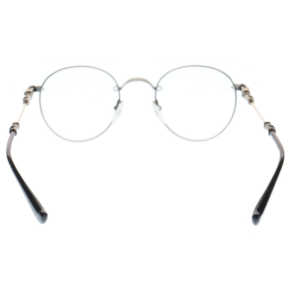 CHROME HEARTS(クロムハーツ) 49□22-145 BUBBA-A クロステンプルメタルフレームラウンド眼鏡 シルバー
