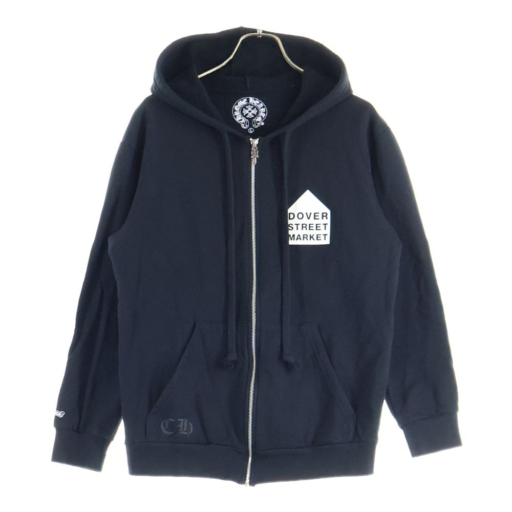 CHROME HEARTS(クロムハーツ) ×DOVER STREET MARKET SWTSHRT HD ZIP LTD DSMG ドーバーストリートマーケット限定 ロゴプリントジップアップフーディーパーカー ブラック