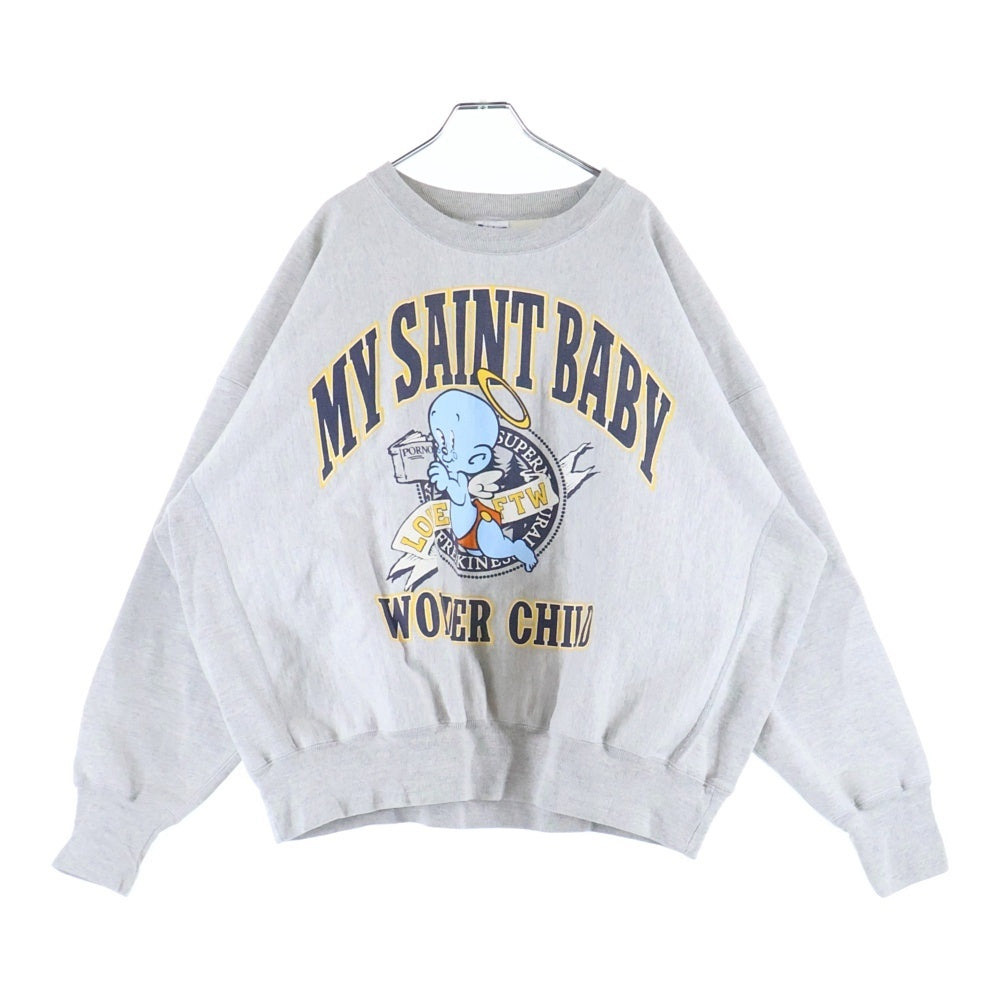 SAINT MICHAEL(セントマイケル) 25AW BABY MICAHEL CRW NECK SWT SM-HR1-0000-050 ベイビーマイケル クルーネック スウェットシャツ グレー