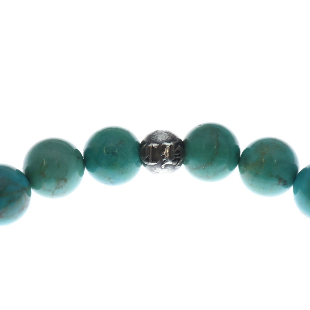 CHROME HEARTS(クロムハーツ) 8mm BEAD 8mmビーズブレス ターコイズビーズブレスレット シルバー/ライトブルー
