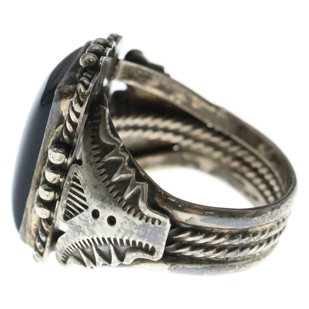 INDIAN JEWELRY(インディアンジュエリー) オニキスシルバーリング 指輪 ブラック/シルバー