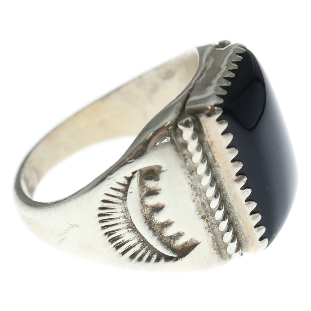 INDIAN JEWELRY(インディアンジュエリー) オニキスシルバーリング 指輪 ブラック/シルバー