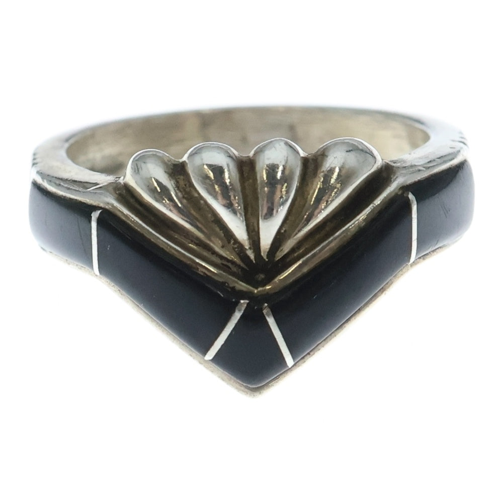 INDIAN JEWELRY(インディアンジュエリー) ブラックストーンシルバーリング 指輪 ブラック/シルバー