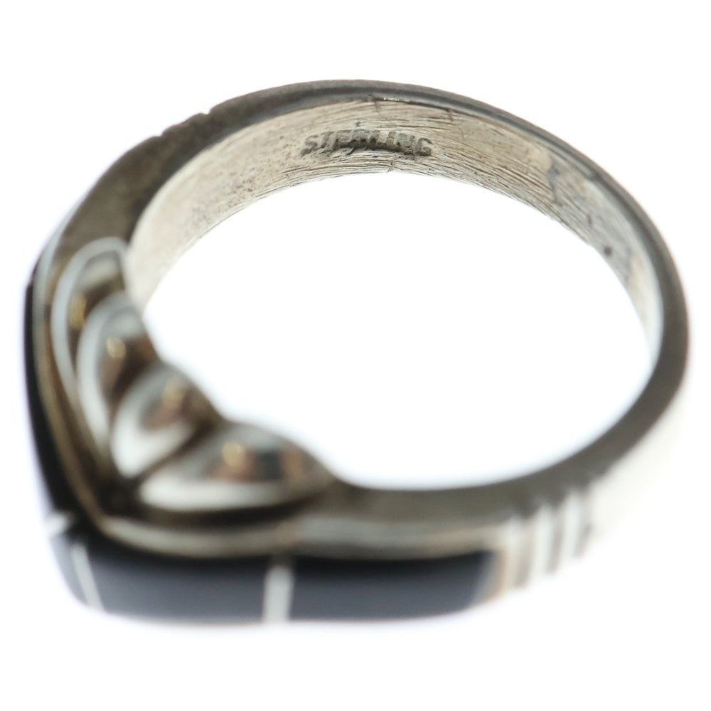 INDIAN JEWELRY(インディアンジュエリー) ブラックストーンシルバーリング 指輪 ブラック/シルバー