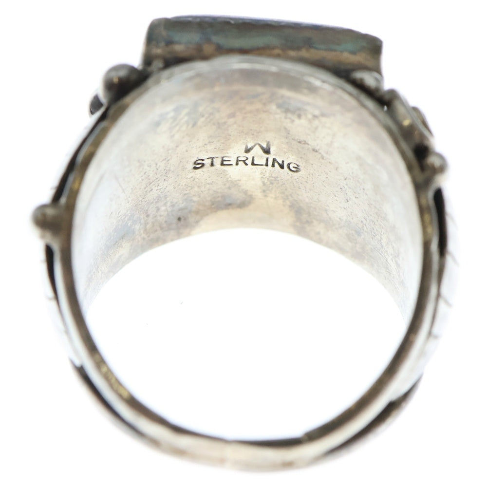 INDIAN JEWELRY(インディアンジュエリー) カラーストーンシルバーリング 指輪 ブルー/シルバー