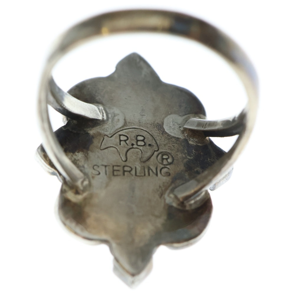 INDIAN JEWELRY(インディアンジュエリー) NAVAJO ナバホ Running Bear ランニングベアー作 カラストーンシルバーリング 指輪 パープル/シルバー