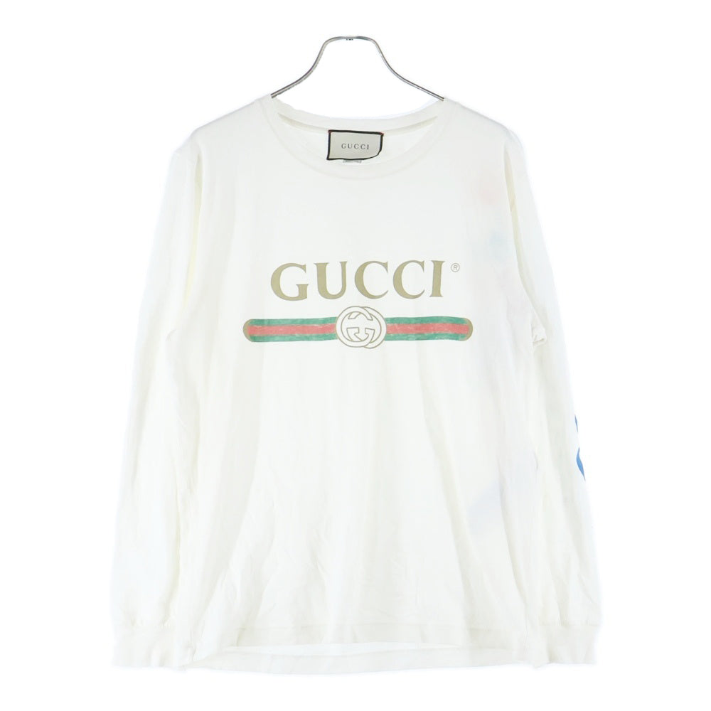 GUCCI(グッチ) ドラゴン刺繍 クラシック長袖Tシャツ 476330 X9V44 ホワイト