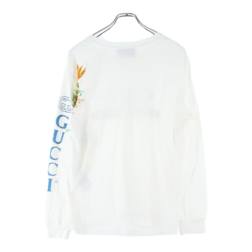 GUCCI(グッチ) ドラゴン刺繍 クラシック長袖Tシャツ 476330 X9V44 ホワイト