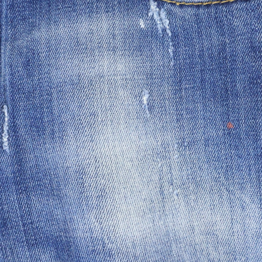 DSQUARED2(ディースクエアード) タイディバイカー イエローボタン ダメージ加工 スキニーデニムパンツ インディゴ S74LB0382 S30342