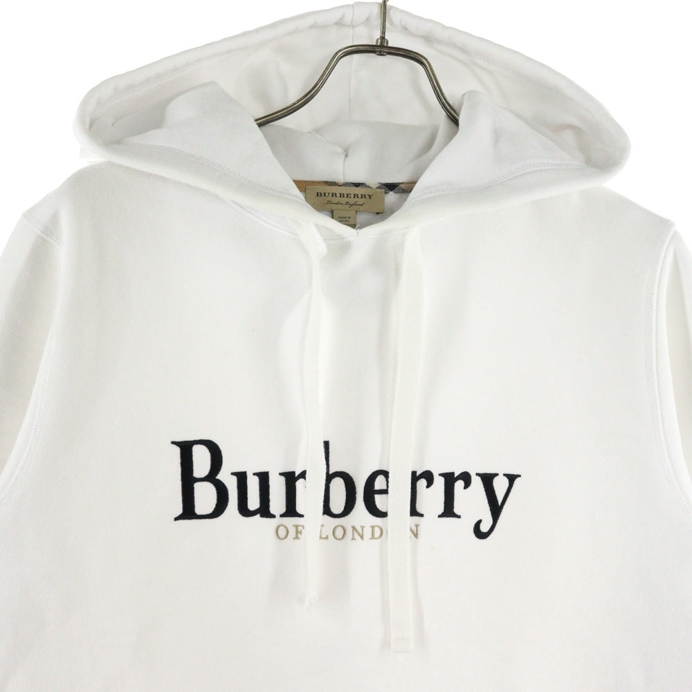 BURBERRY(バーバリー) 19SS フロントロゴ 刺繍 プルオーバーパーカー ホワイト 8004803/69B