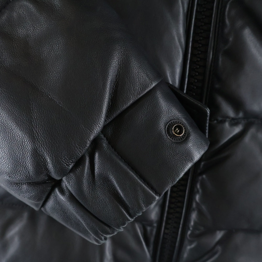 MONCLER(モンクレール) GABERIC GIUBBOTTO ガベリック オールレザーダウンジャケット 32091419310554989 ブラック