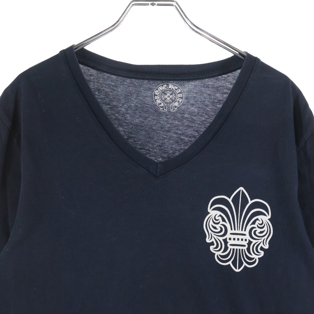 CHROME HEARTS(クロムハーツ) BSフレア 袖ホースシュープリント Vネック半袖Tシャツ ブラック