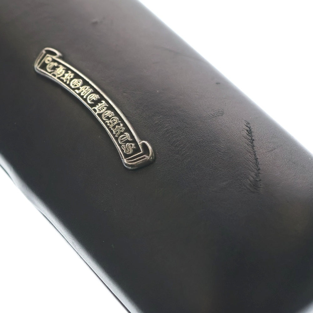 CHROME HEARTS(クロムハーツ) Glasses Case イタリア製 スクロールラベル付き メガネケース 小物 ブラック