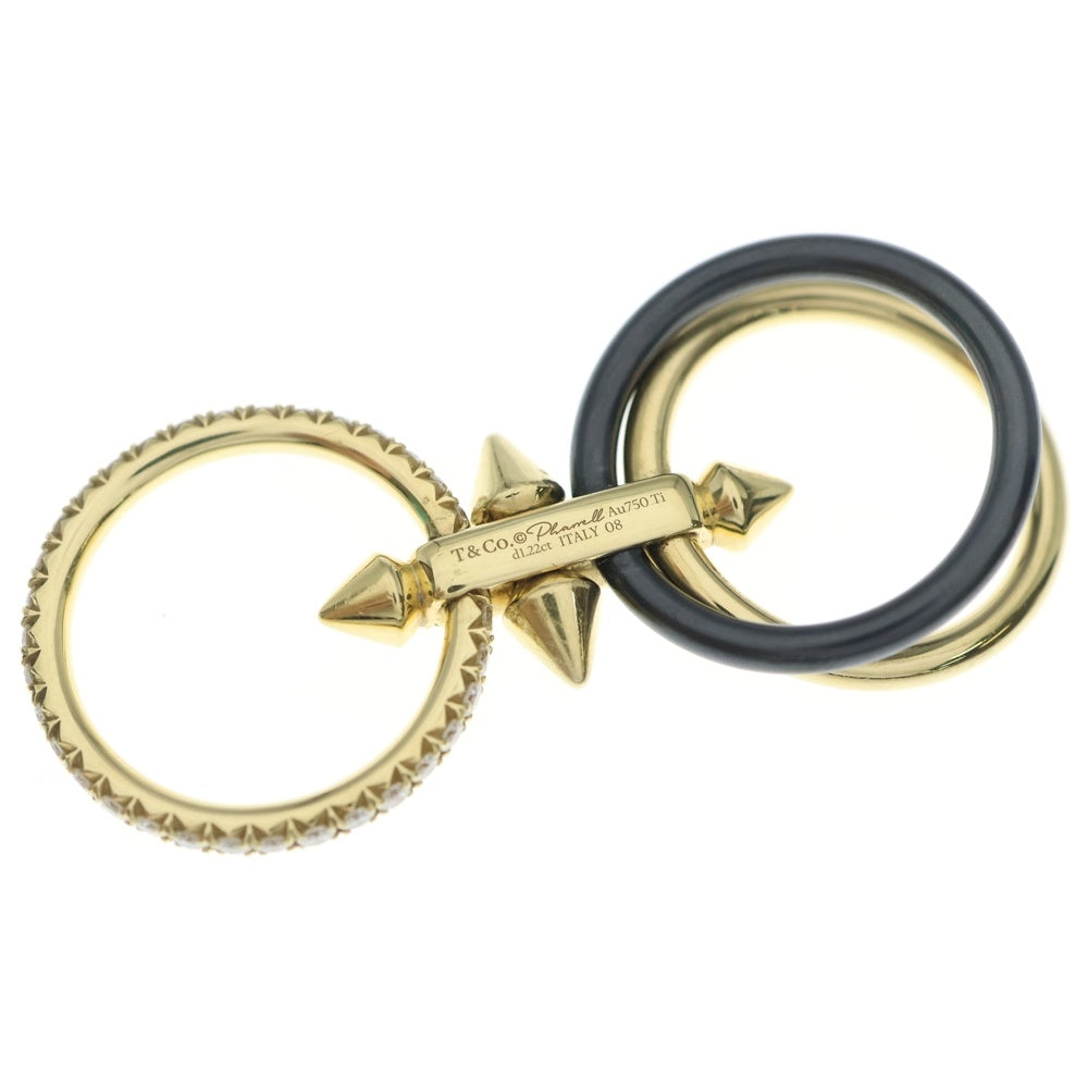 TIFFANY & Co.(ティファニー) K18YG タイタン by ファレル ウィリアムズ ダイヤモンド チタンリング 73468485 ゴールド/ブラック