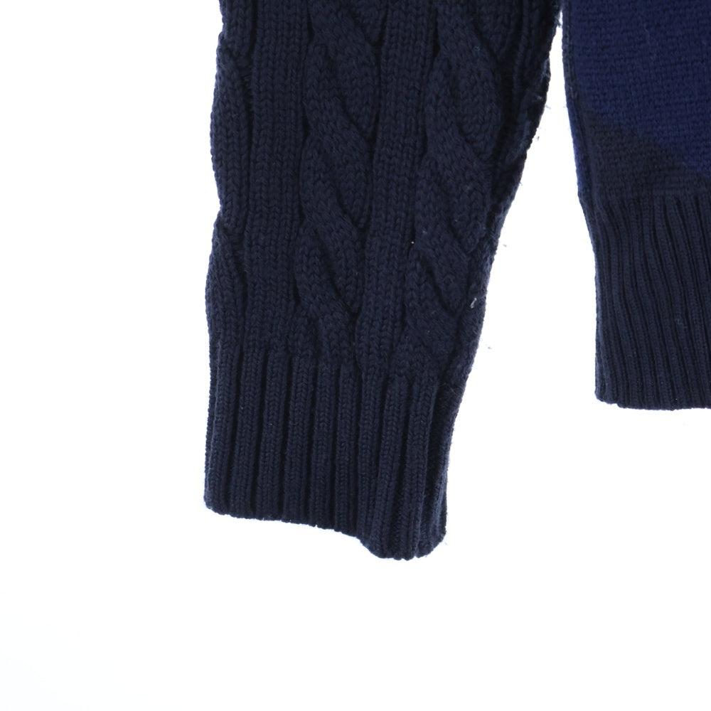 1 PIU 1 UGUALE 3(ウノピゥウノウグァーレトレ) 迷彩柄 ニット カーディガン ネイビー