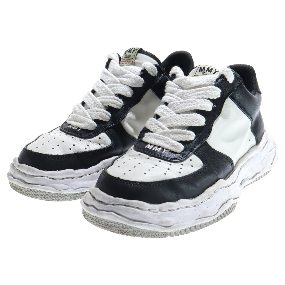 MAISON MIHARAYASUHIRO(メゾンミハラヤスヒロ) WAYNE OG Sole Leather Low-top Sneaker A08FW706 レザーローカットスニーカー ホワイト/ブラック