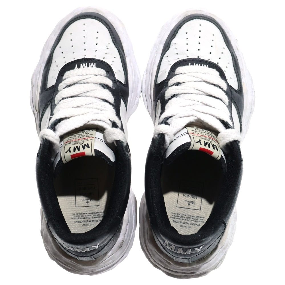 MAISON MIHARAYASUHIRO(メゾンミハラヤスヒロ) WAYNE OG Sole Leather Low-top Sneaker A08FW706 レザーローカットスニーカー ホワイト/ブラック
