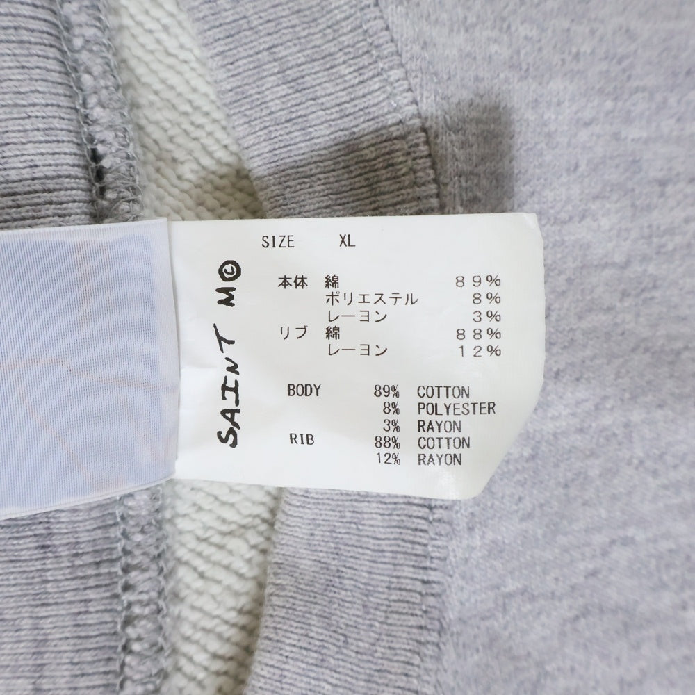 SAINT MICHAEL(セントマイケル) 23AW CRW N SWT/LOGO SM-A23-0000-026 ロゴ刺繍スウェットトレーナー グレー