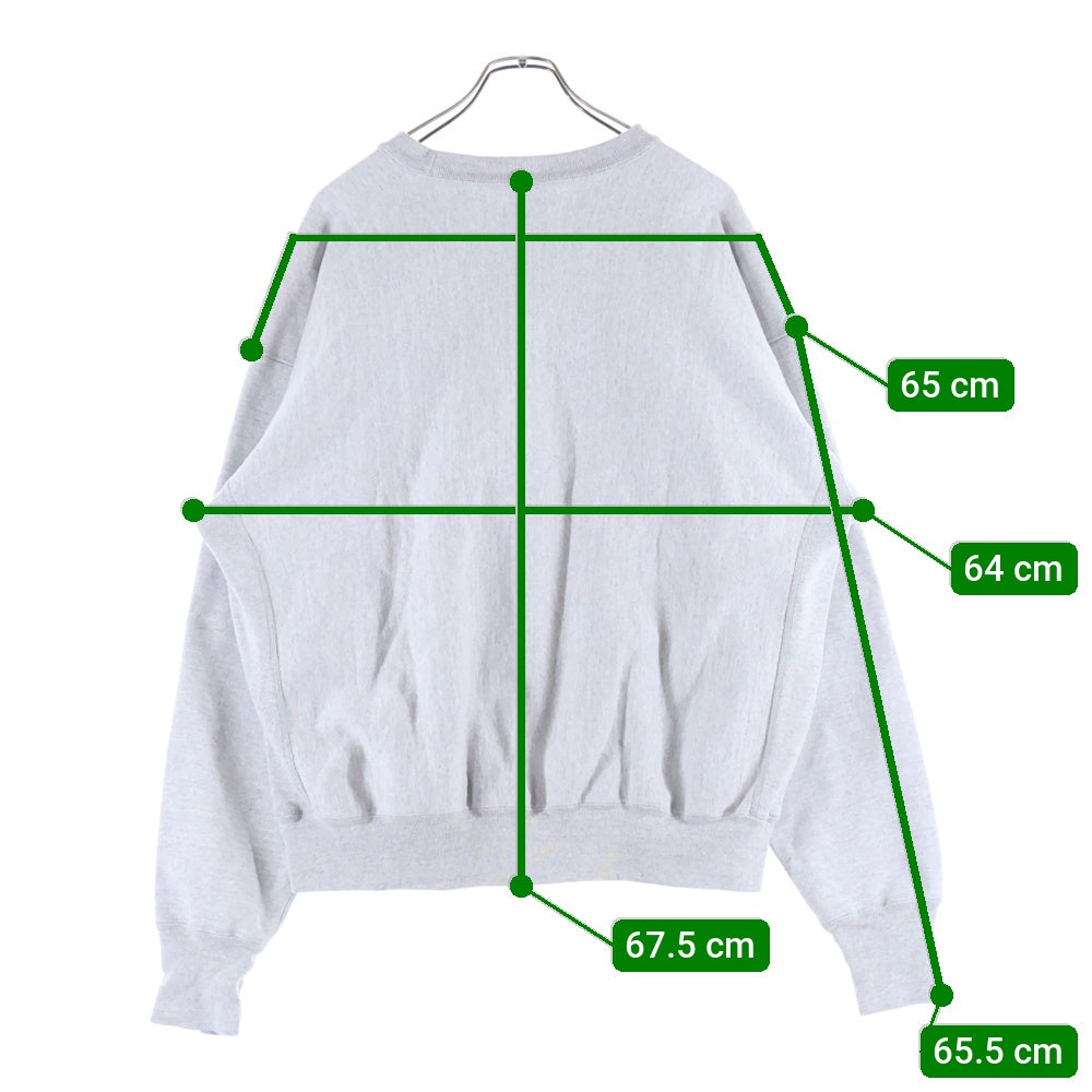 SAINT MICHAEL(セントマイケル) 23AW CRW N SWT/LOGO SM-A23-0000-026 ロゴ刺繍スウェットトレーナー グレー