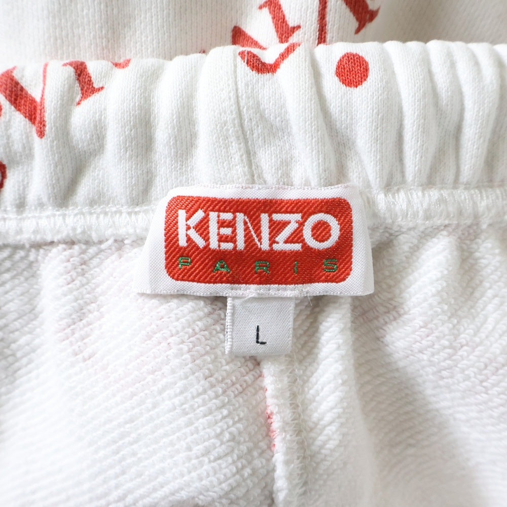 KENZO(ケンゾー) 24SS×VERDY JOG PANTS FE58PA6034MG ヴェルディ ロゴプリント スウェットジョッグパンツ ホワイト/レッド