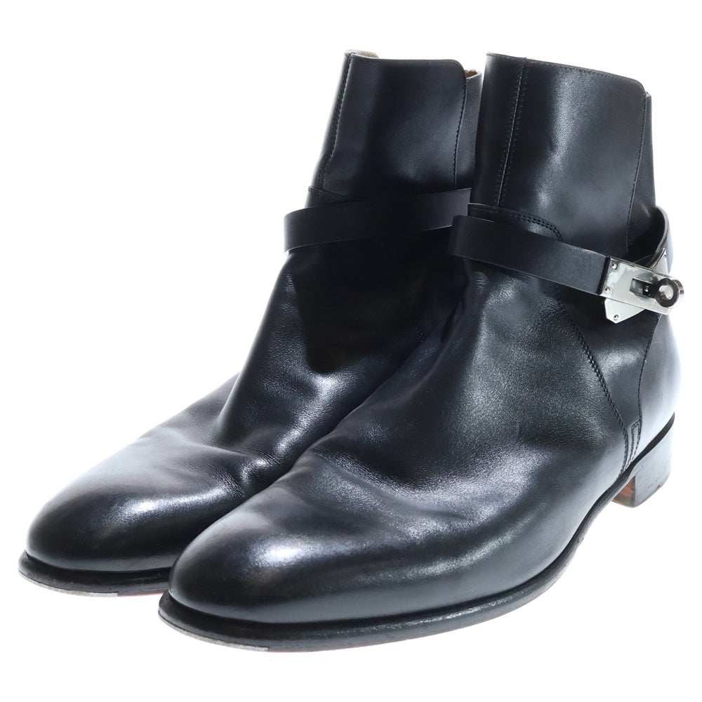 HERMES(エルメス) NEO ネオ ケリー金具 レザーショートブーツ ブラック