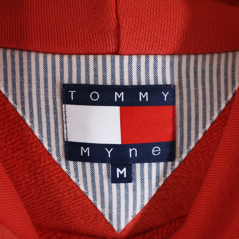 TOMMY HILFIGER(トミーヒルフィガー) ×MYne マイン フロントロゴ プルオーバースウェットパーカー レッド DM15828