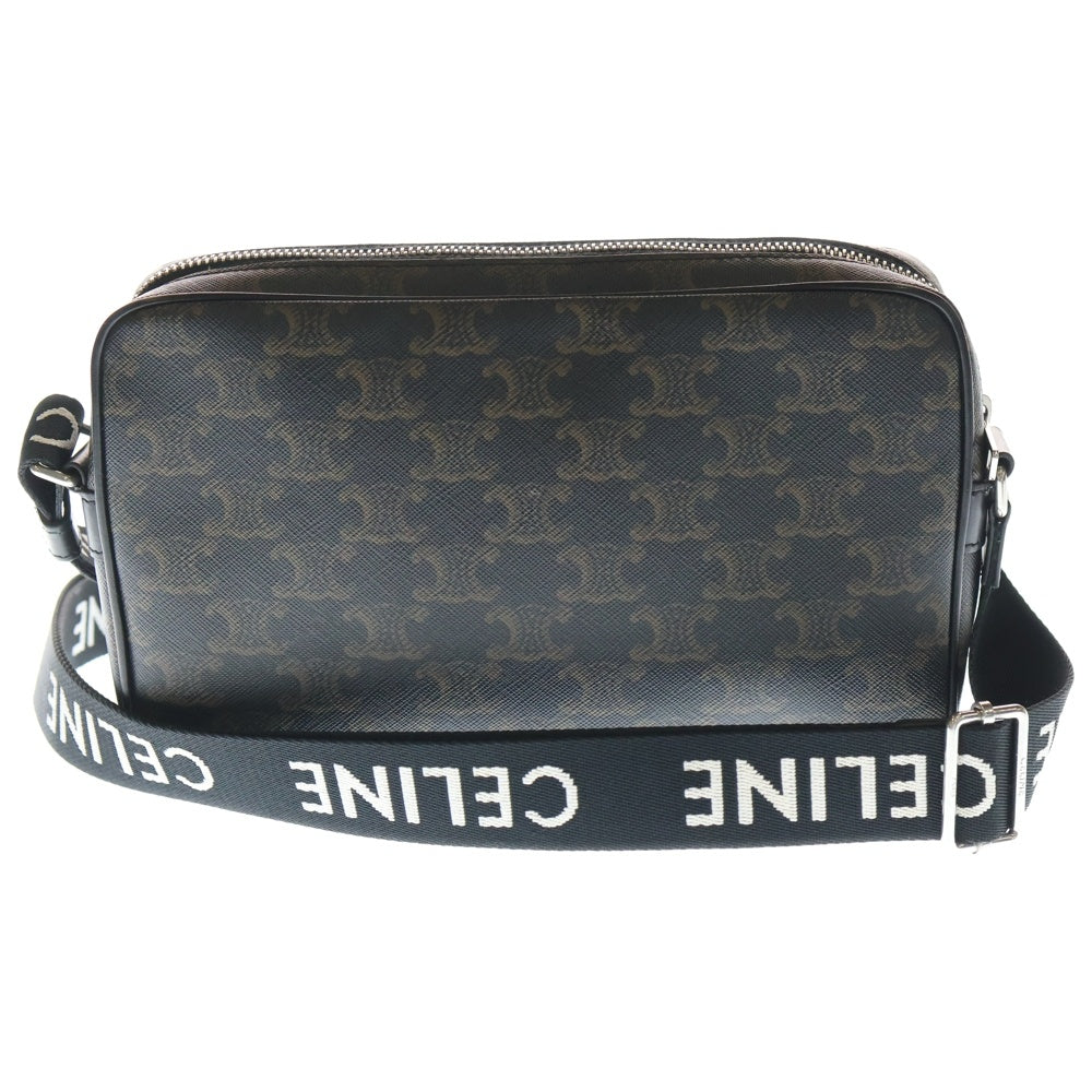 CELINE(セリーヌ) トリオンフ キャンバス ミディアム ショルダーバッグ ブラック/ブラウン 197202DND レディース