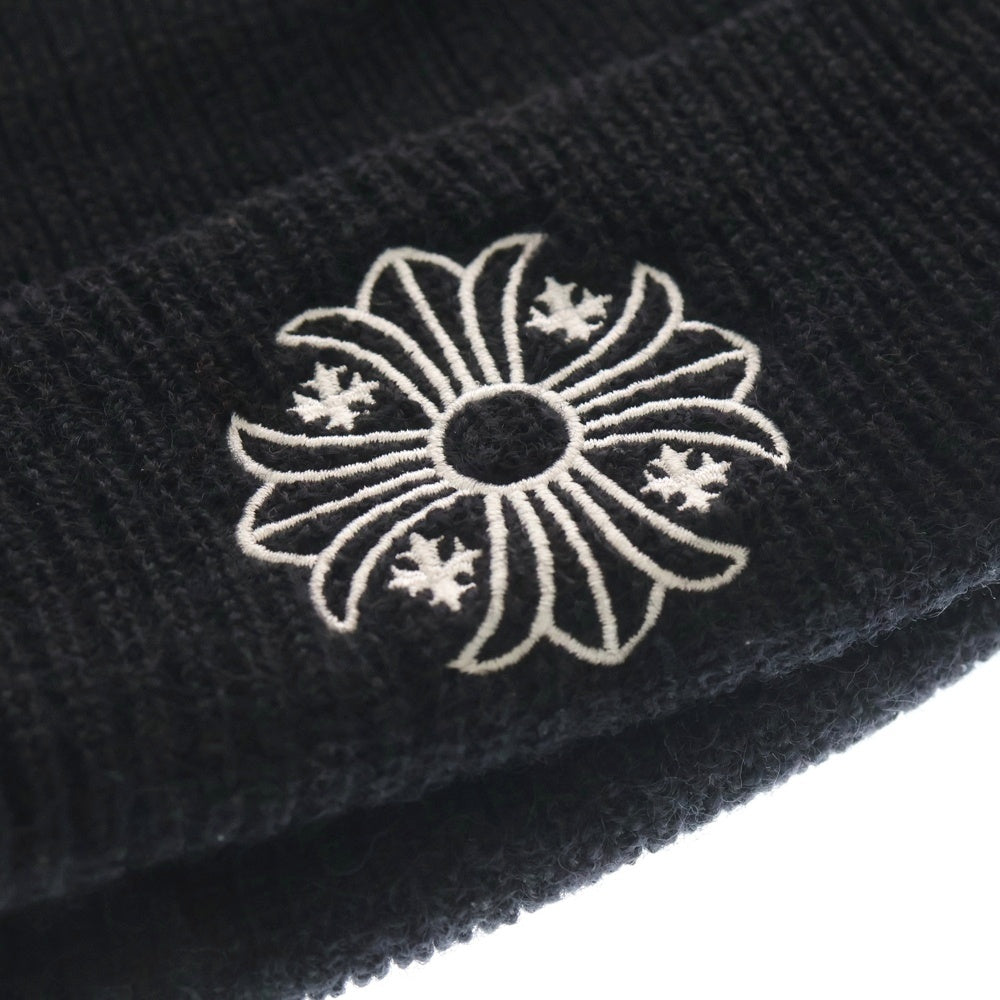 CHROME HEARTS(クロムハーツ) WOOL WATCH CAP ウールワッチキャップ CHプラス刺繍ビーニー ニットキャップ 帽子 ブラック