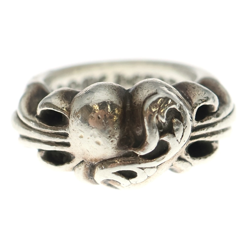CHROME HEARTS(クロムハーツ) FLRL CRS HRT フローラルクロスハートリング シルバー