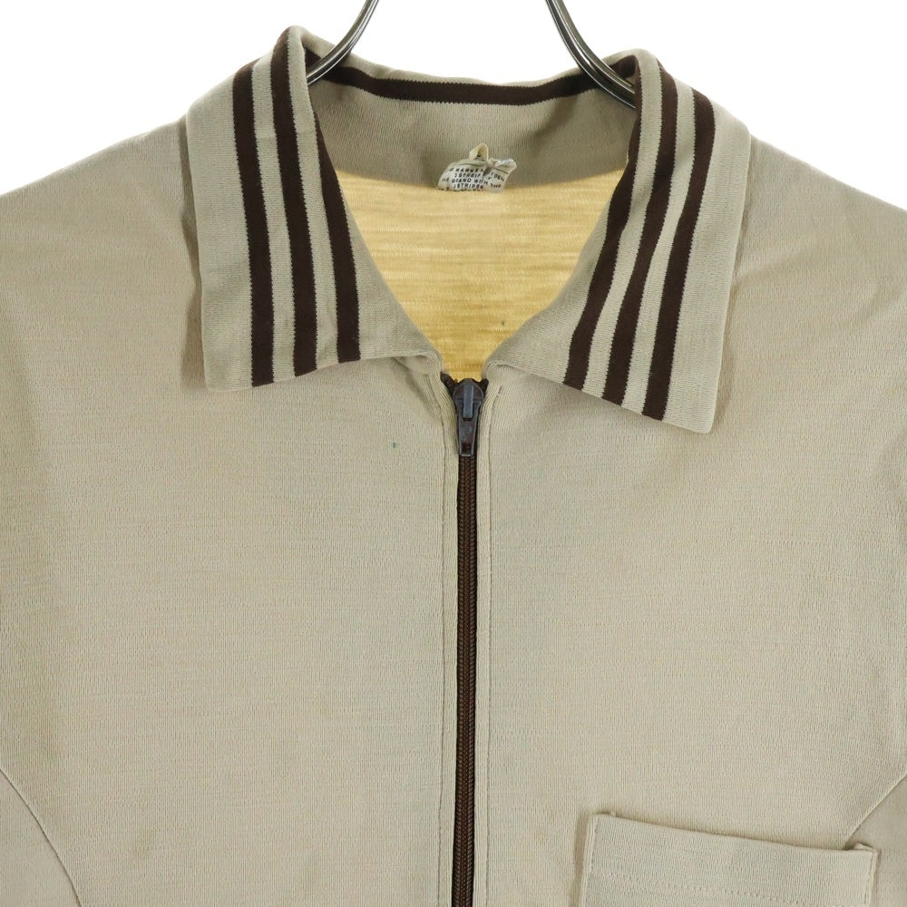 adidas(アディダス) 70s VINTAGE ヴィンテージ トラックジャケット トレフォイルロゴ刺繍 西ドイツ製 ジャージ ベージュ
