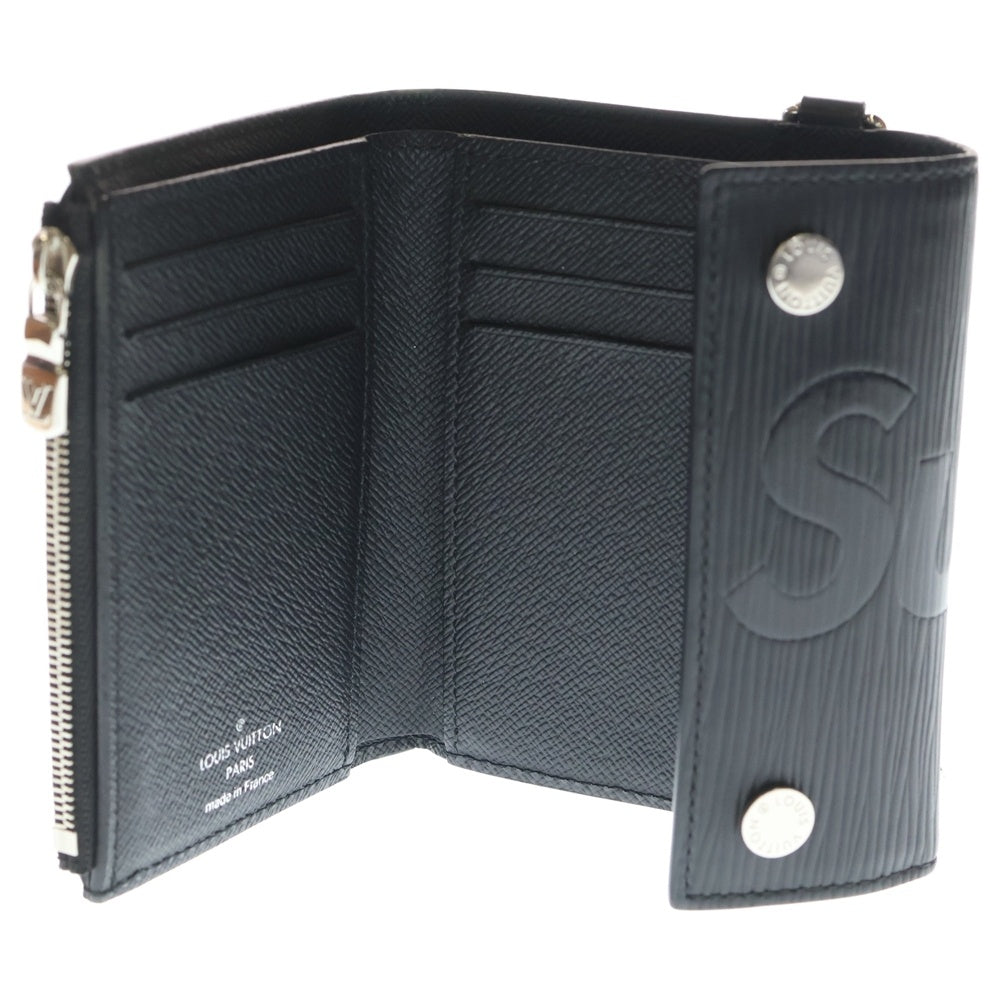 SUPREME(シュプリーム) 17AW ×LOUIS VUITTON CH.CP WALLET ルイヴィトン エピ チェーンコンパクトウォレット 三つ折り財布 M67711 ブラック レディース