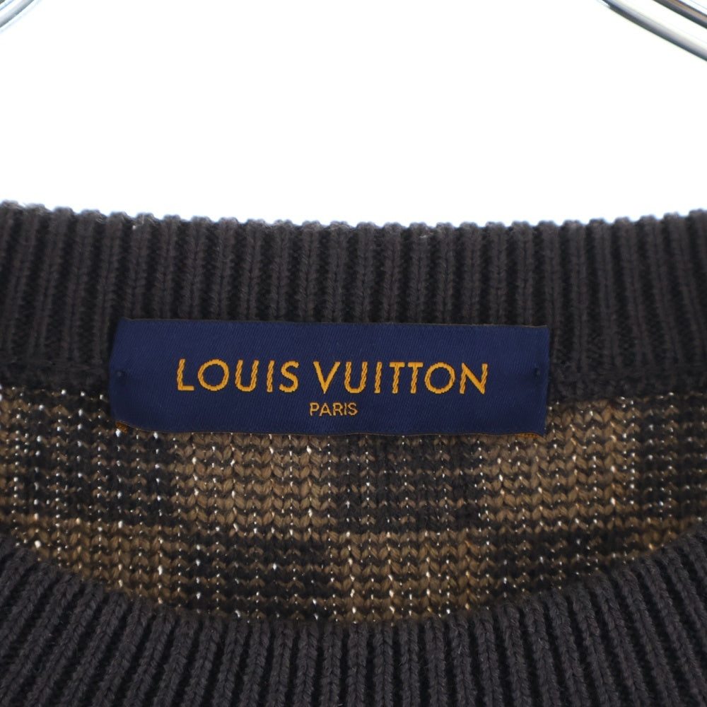 LOUIS VUITTON(ルイヴィトン) 21AW ダミエクルーネックニットセーター RM212 ZLL HLN77W ブラウン