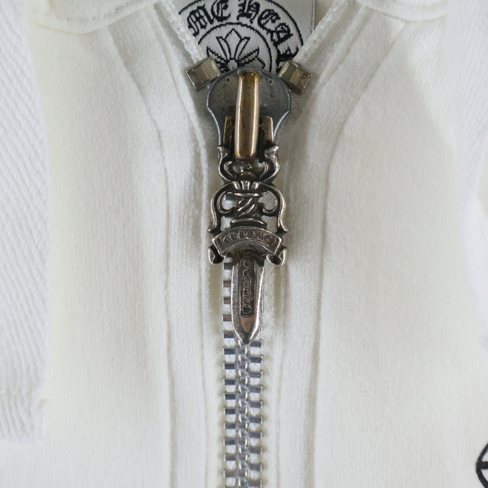 CHROME HEARTS(クロムハーツ) OLD T BAR DAGGER ZIP HOODIE Tバー ダガージップ パーカー ホワイト