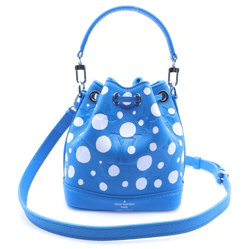 LOUIS VUITTON(ルイヴィトン) ×YK Nano Noe M81985 ×草間彌生 モノグラムアンプラント ナノノエショルダーバッグ ブルー レディース