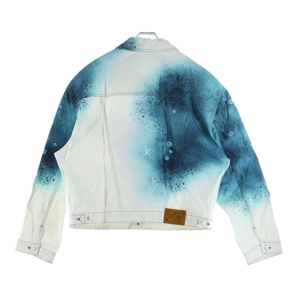 LOUIS VUITTON(ルイヴィトン) 23SS LV Spray Denim Jacket RM231M U14 HOA10X スプレーペイントデニムジャケット ホワイト/ライトブルー